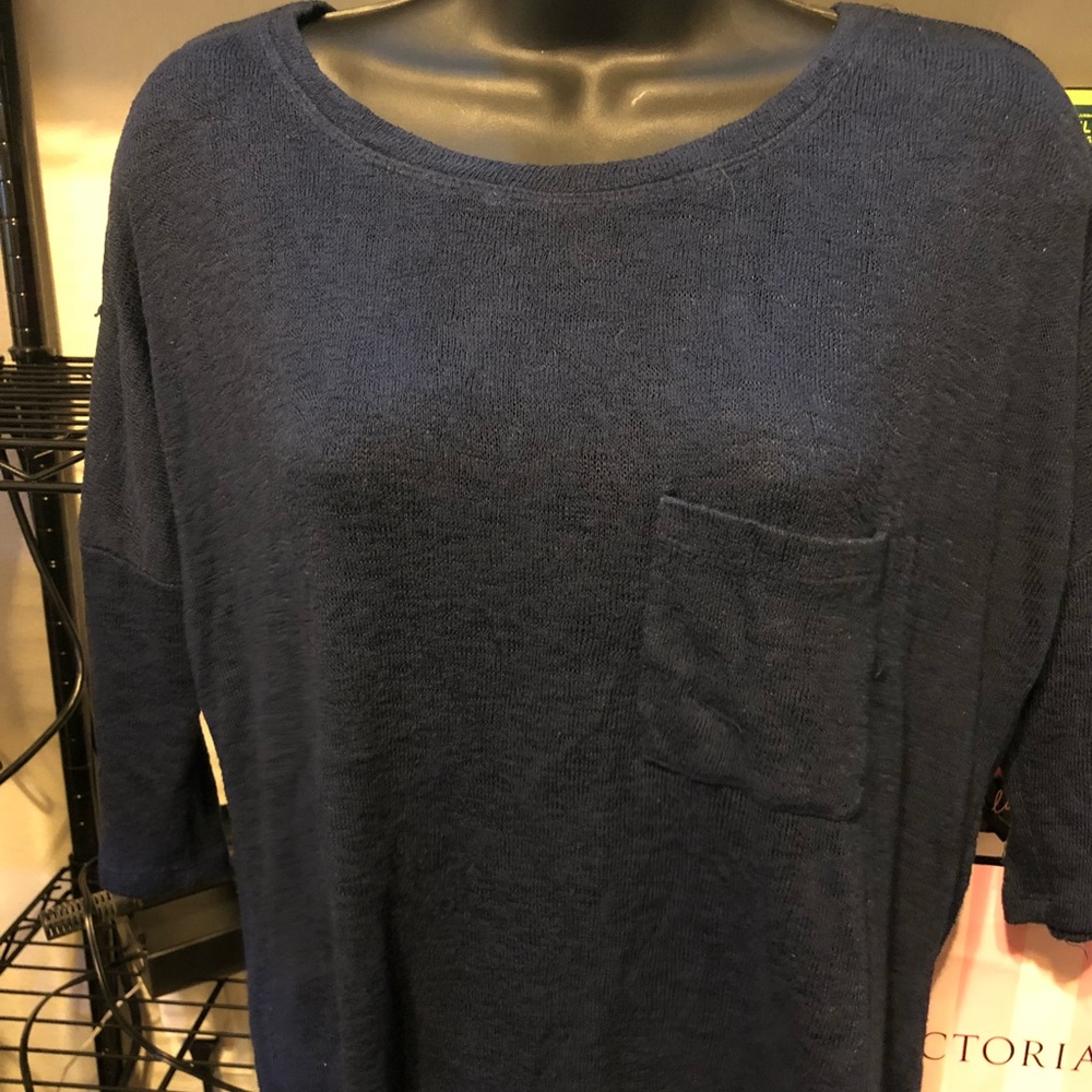 Navy blue forever 21 half sleeve sweater top
